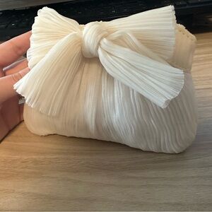 Loeffler Randall Cream Bow Clutch